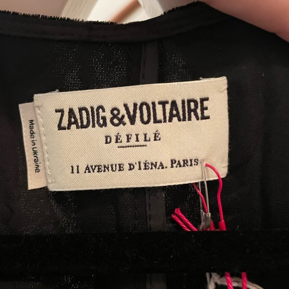 zadig & voltaire runway ruffle velours noir - Picture 3 of 6
